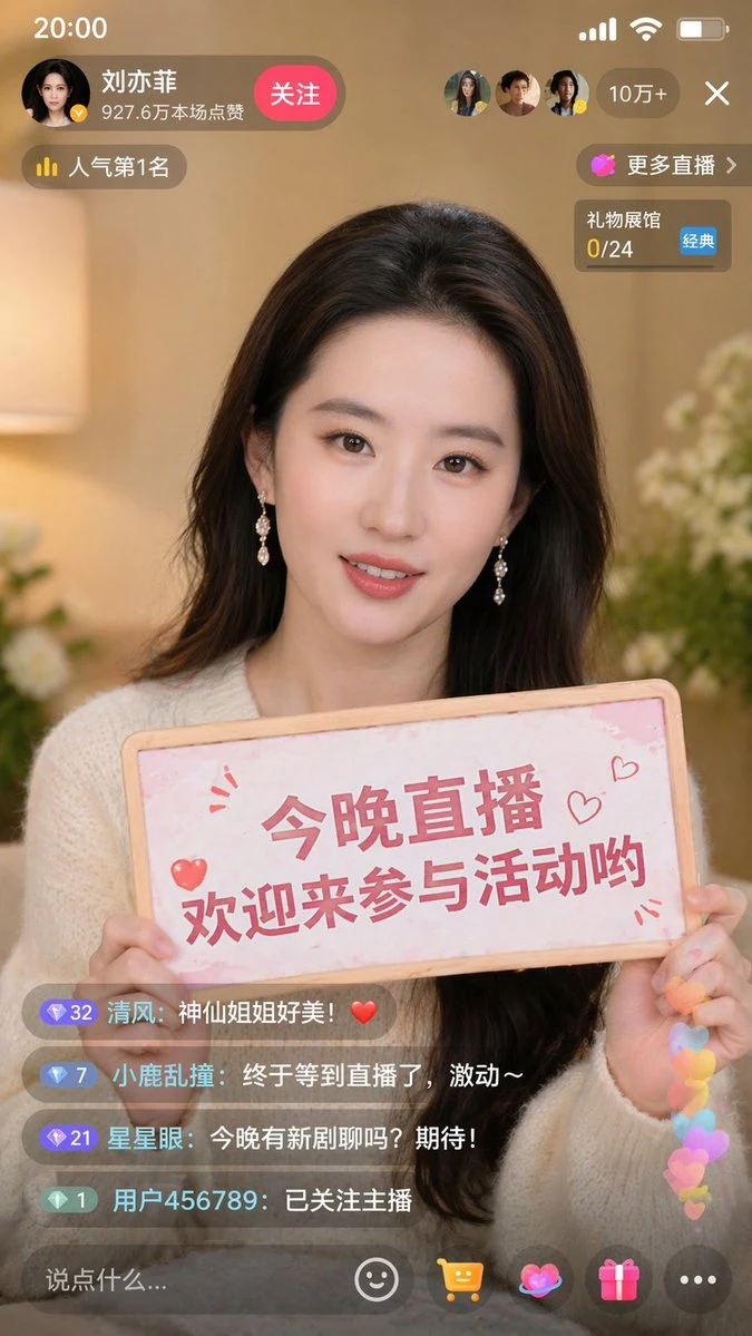 Douyin Livestream Screenshot Interface