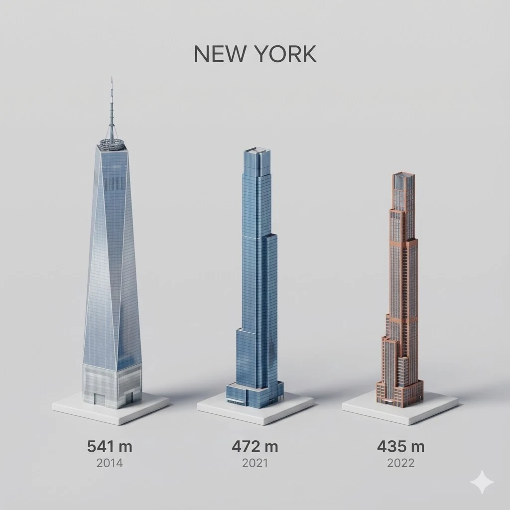 3D Cartoon Tallest City Buildings Comparison